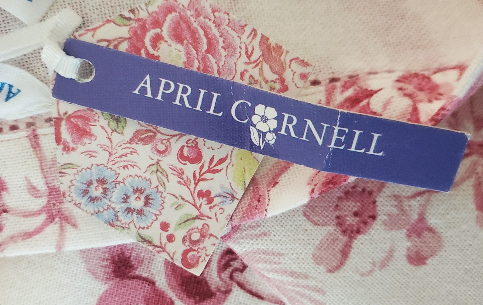 April Cornell Tablecloth 48x48 Pink Cherry Blossom NWT gallery