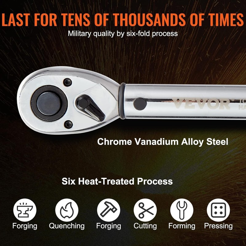 Versatile Adjustable Torque Wrench 10-150ft.lb with Calibration Certificate gallery