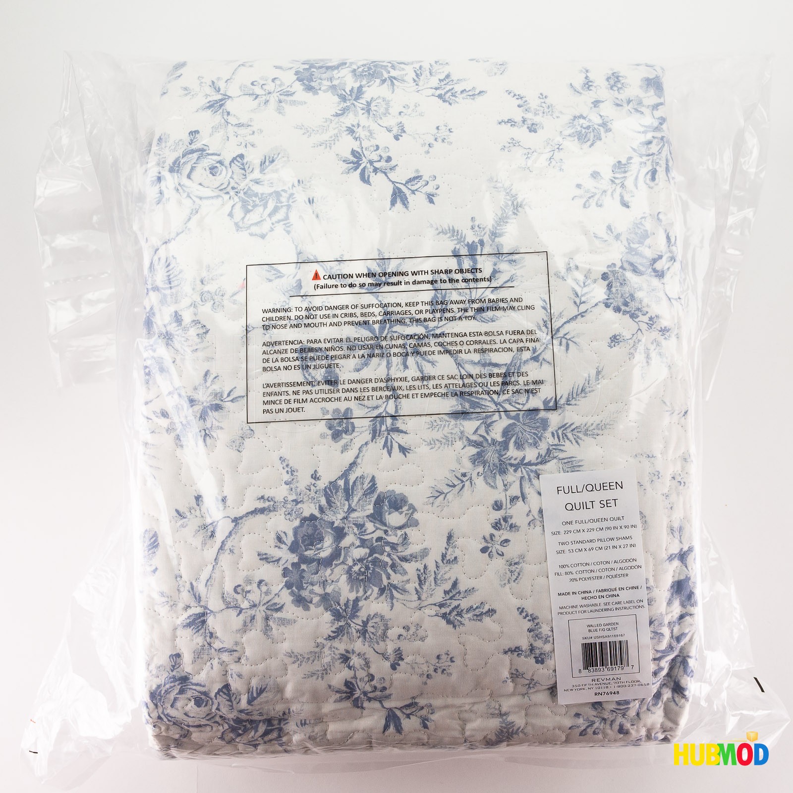 Laura Ashley Queen Quilt Set Soft Lightweight Breathable Reversible Blue Floral gallery