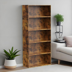 CONCETTA 5 Shelf Bookcase 53″ Tall Rustic Bookshelf (5 Tier Rust, FREESHIP)