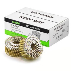 meite Siding Nails, 2″ × .099” 15 Degree Full Round-Head Ring Shank Galvanized