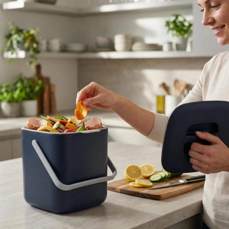 Compost Bin Kitchen, Countertop Compost Bin，No Filter Required, 0.7Gal Indoor gallery