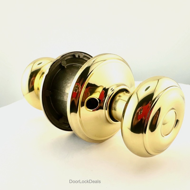 Schlage Georgian Polished Brass Passage Knob-Hall or Closet F10-GEO-605 Lovely! gallery