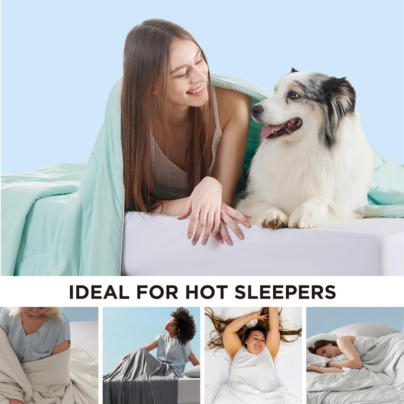 Cooling Blanket Queen Size - Lightweight Comforter for Hot Sleepers 90x90 Inches gallery