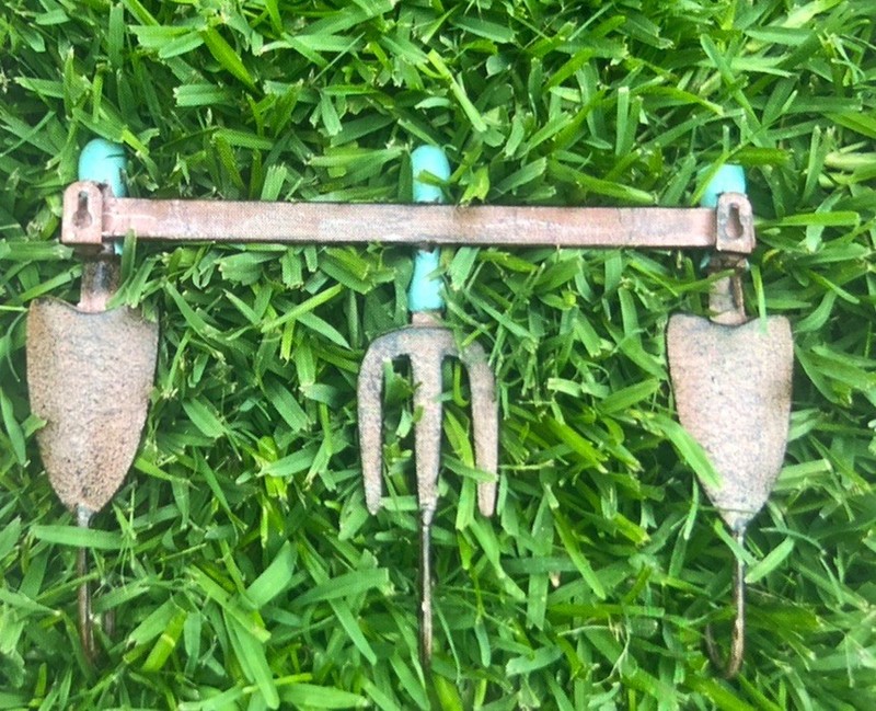 Decorative Garden Tools Hooks Cast Iron Turquoise Handles Excellent gallery