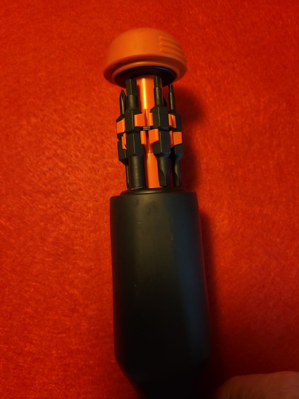 LTT Linus Tech Tips Multi-Bit Black Orange Silver Shaft Ratcheting Screwdriver gallery