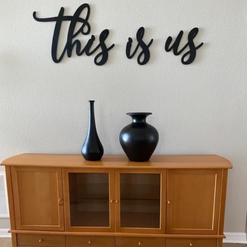 Rustic Wood This is Us Wall Decor Sign Cozy Farmhouse Home Aesthetic Art gallery