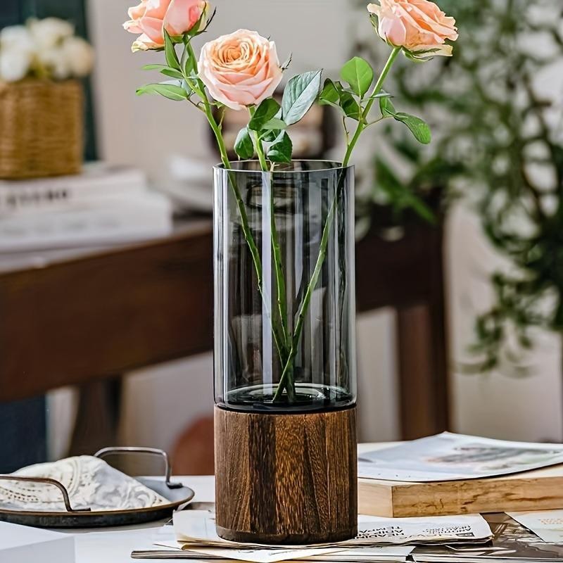 Retro Simple Glass Vase for Home Décor, Creative Primary‑color Design gallery