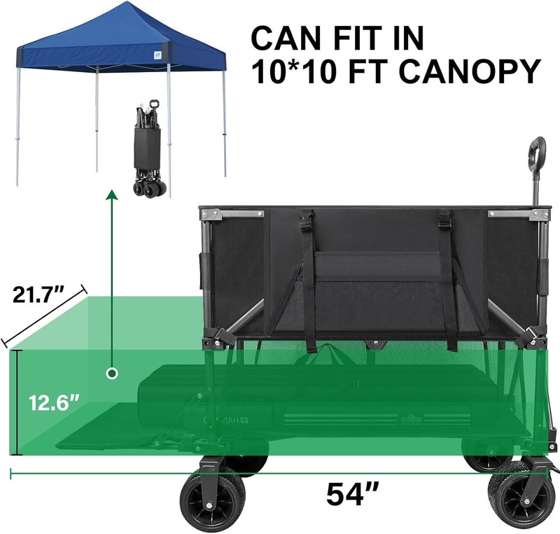 Double Decker Wagon 600Lb Capacity & 400L Collapsible Sports Wagon with Big Whee gallery