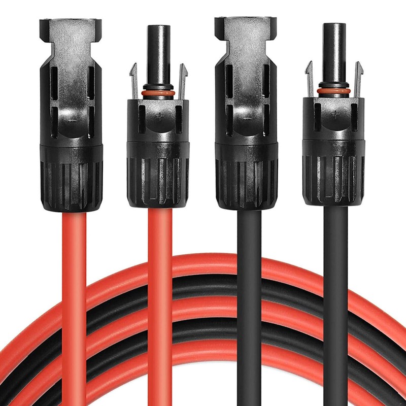 1 Pair Black+Red Solar Panel Extension Cable Wire Solar Connectors 10 AWG Gauge gallery