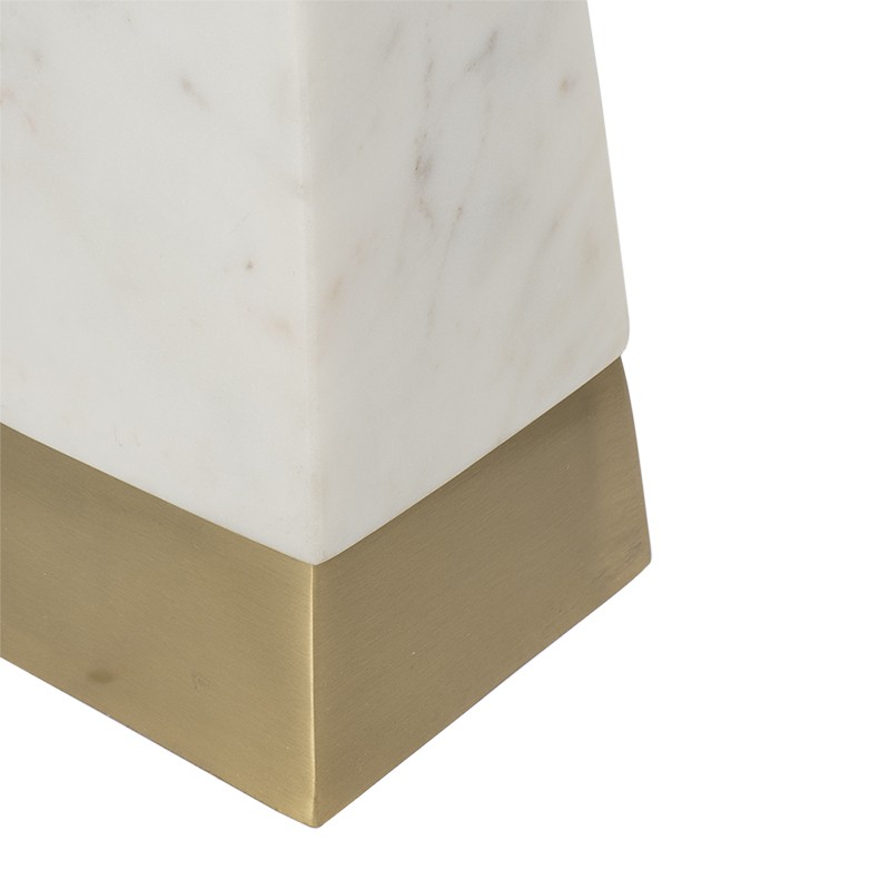 D15x26" White and Gold Thin Pyramid Table Lamp gallery