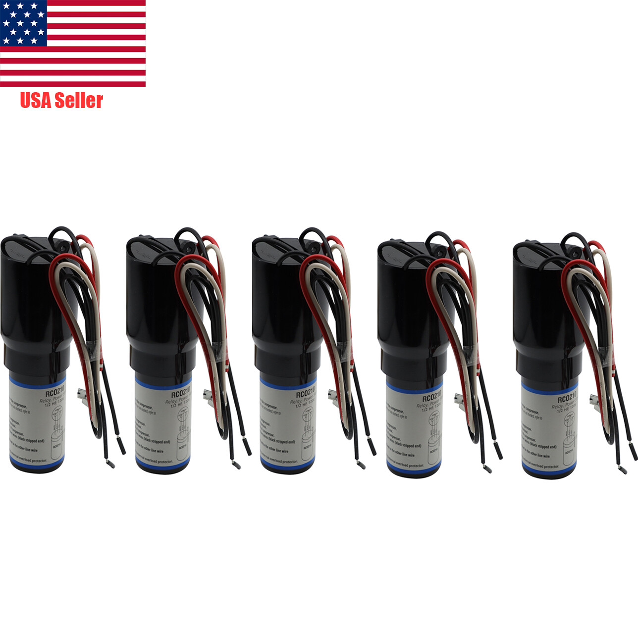 (5x) RCO210 3 in 1 Relay Hard Start Capacitor Kit For Refrigerator 1/2 HP 115VAC gallery