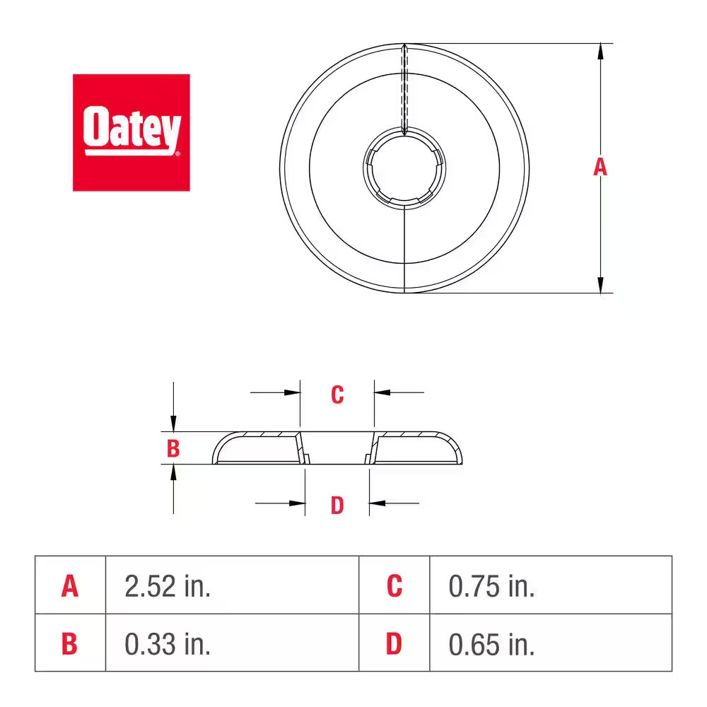 1/2 In. Chrome-Plated Plastic Copper Tube Size Flange Escutcheon Plate gallery