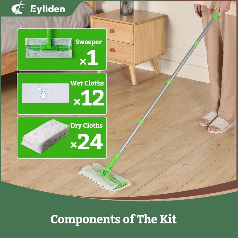 Smart Sweeper Mop System - 36 Refills, 360-Degree Swivel, Perfect for Pet Hair gallery