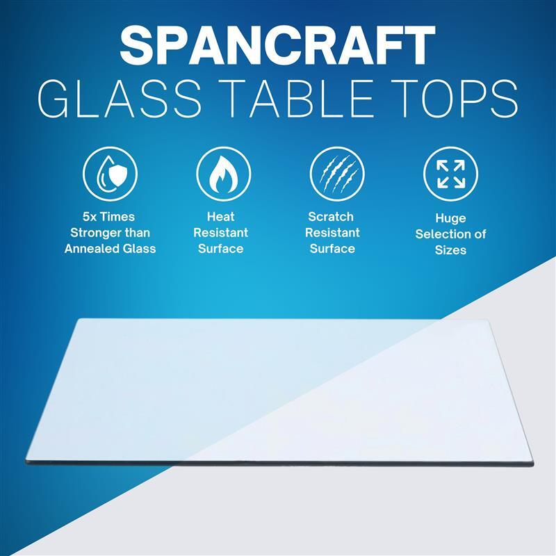 26" x 42" Rectangle Tempered Glass Table Top By Spancraft Glass gallery