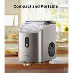 Nugget Ice Maker Countertop, Silonn Chewable Pellet Ice Machine , 33lbs/24H