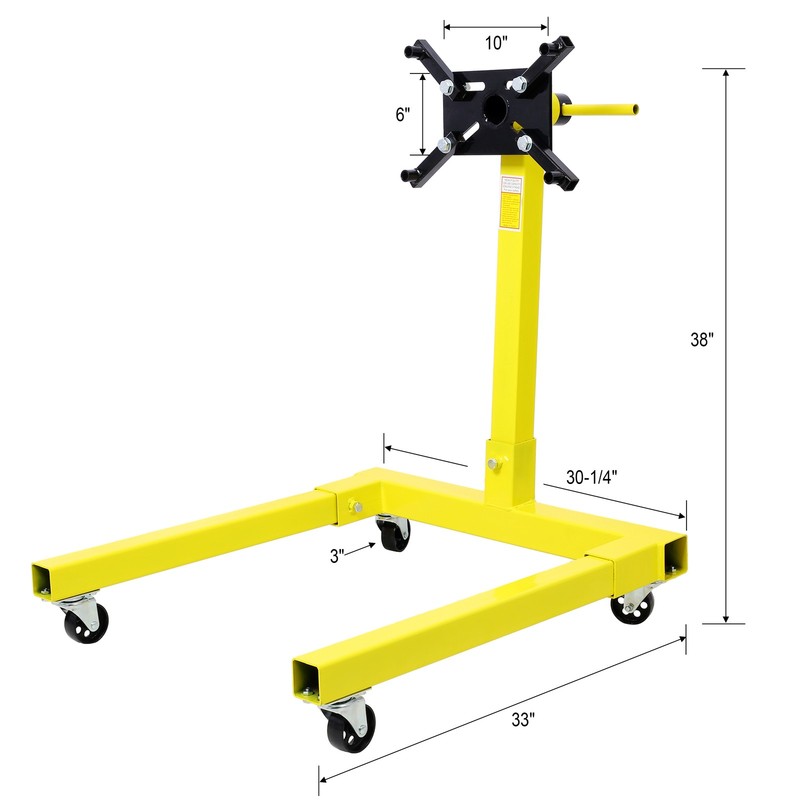 1250LBS Mobile Engine Stand 360°Adjustable Mounting Head Heavy-Duty Steel Frame gallery