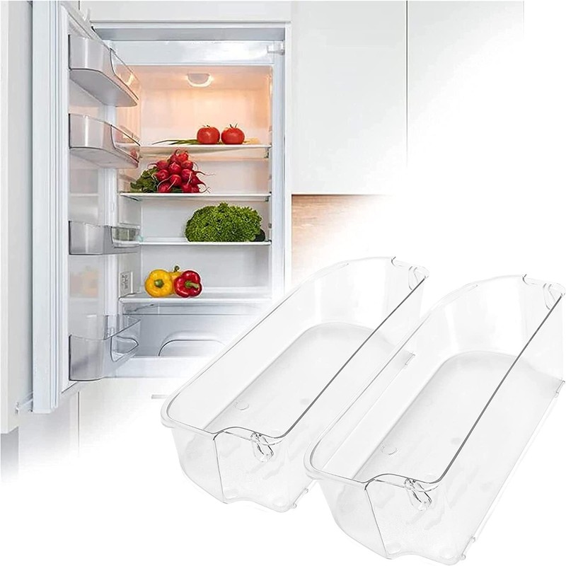 2 Pack Clear Refrigerator Door Bin Shelf For 240356402 Frigidaire AP2549958 gallery