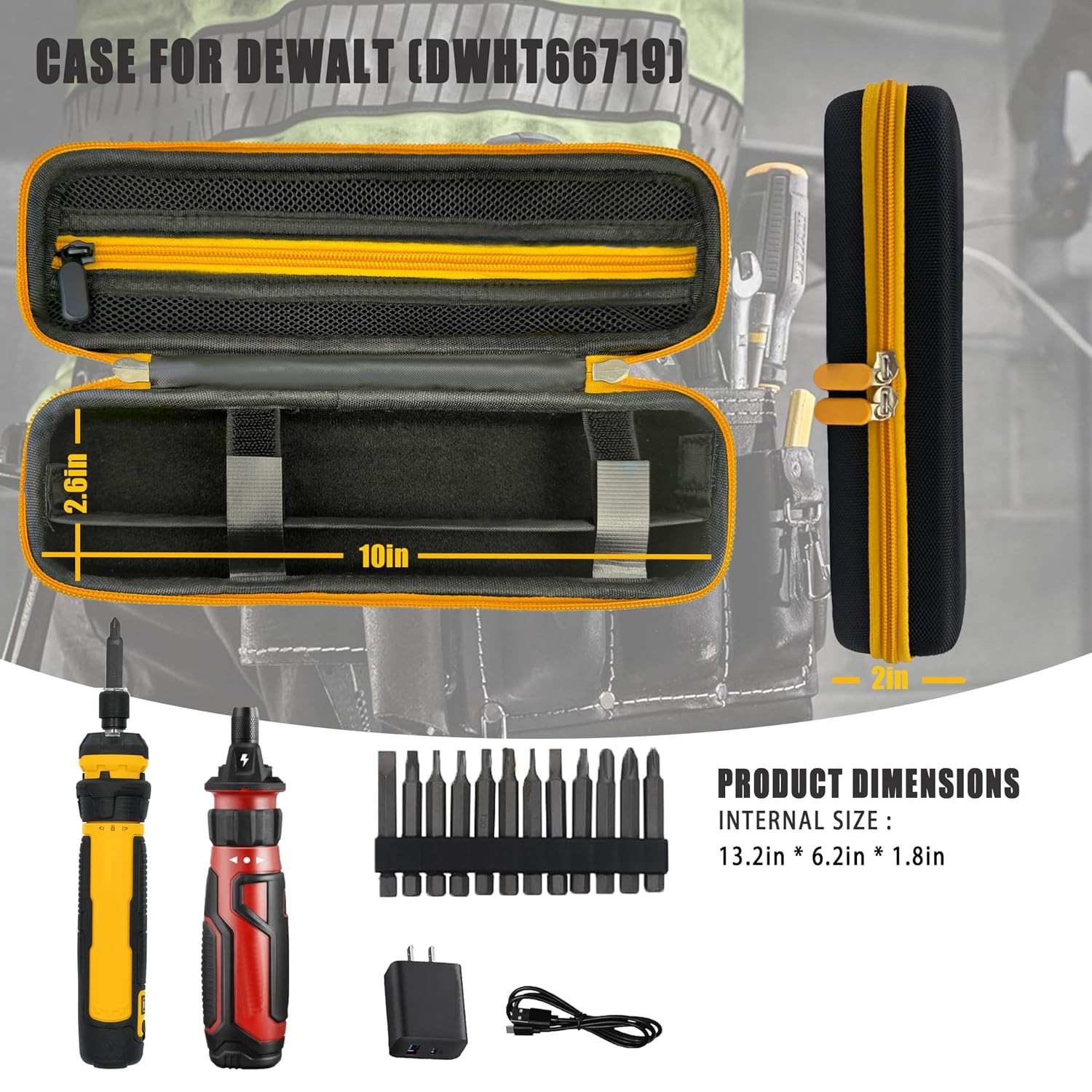DEWALT DWHT66719 Cordless Screwdriver Tool Storage Case with Removable Dividers gallery