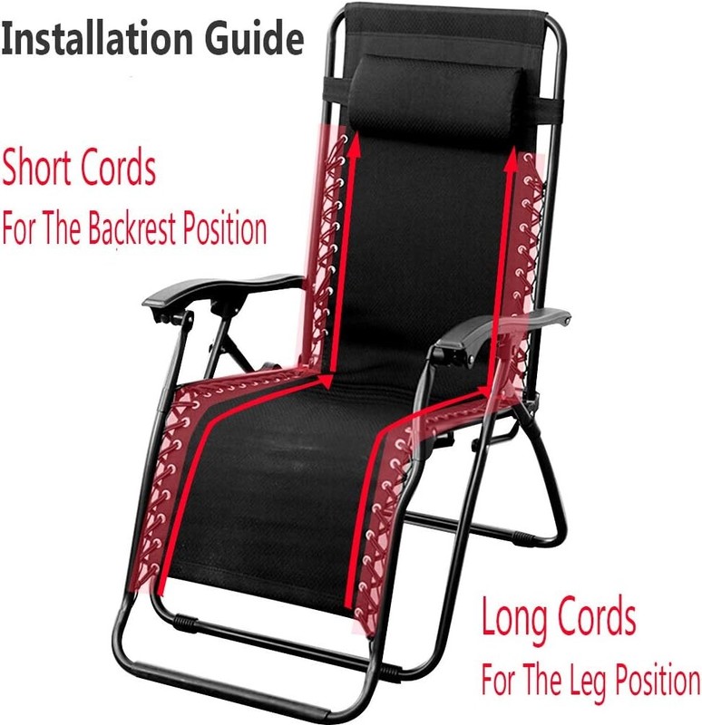 4PCS Zero Gravity Chair Replacement Cords Elastic Laces for Recliner Bungee gallery