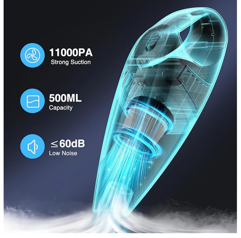 Car Vacuum,Portable Vacuum Cleaner with 11000PA Suction,DC 12V,0.5L Black gallery