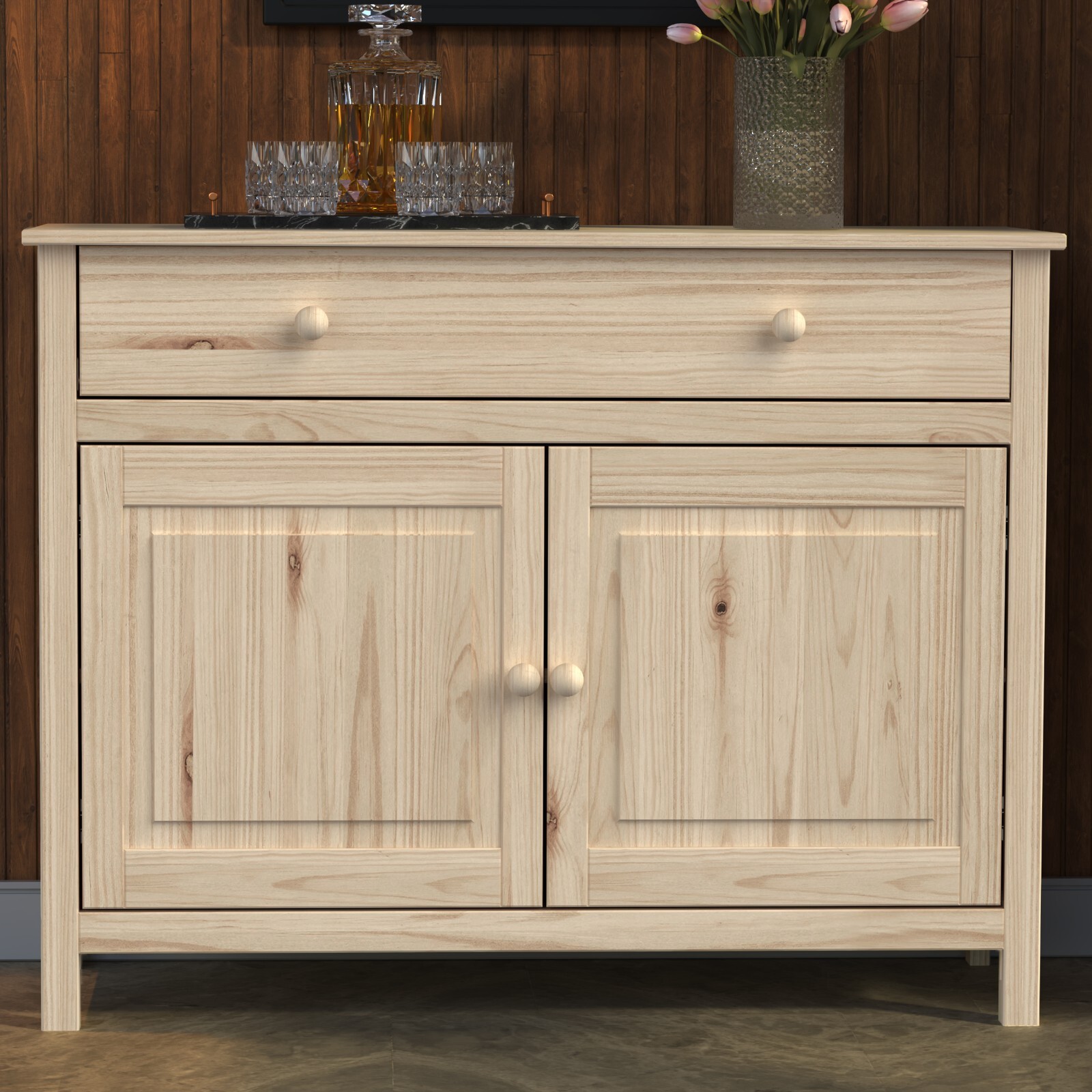 From the Tree Furniture Solid Wood Unfinished Sideboard Server Buffet Cabinet gallery