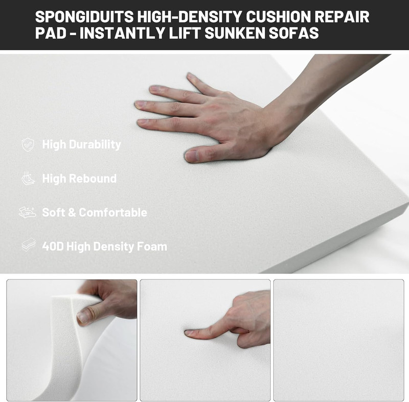 Couch Cushion Support for Sagging Seat, 20"x20"x2" 40D High Density Curved Fo... gallery