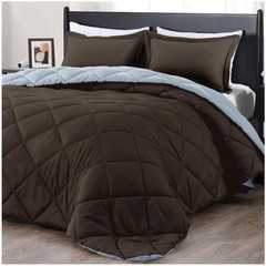 Soft Brown and Blue Twin Comforter Set