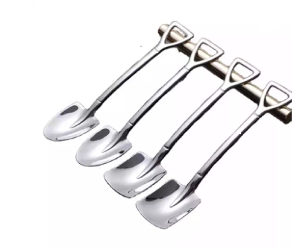 6 Pcs Stainless Steel Shovel Teaspoon Ice Cream Coffee Watermelon Dessert Spoon gallery