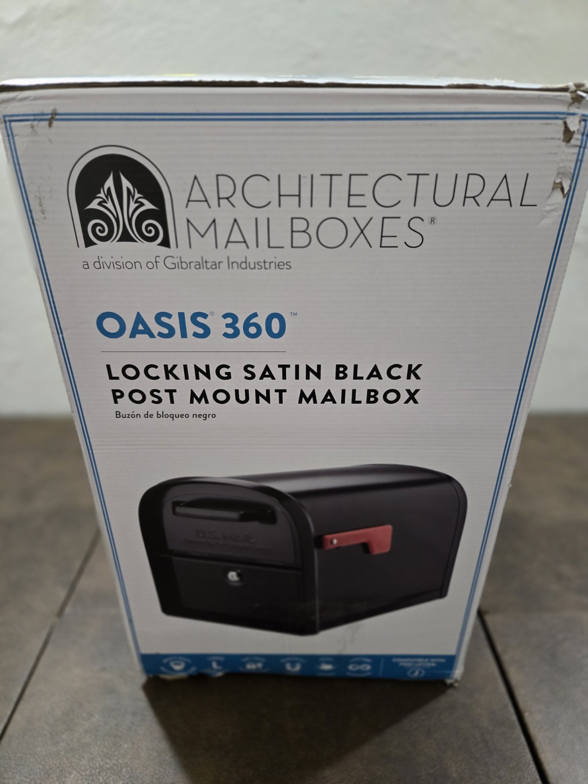 Architectural Mailboxes 360 Black Large Steel Locking Parcel Mailbox w/ 2 Doors gallery