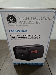 Architectural Mailboxes 360 Black Large Steel Locking Parcel Mailbox w/ 2 Doors