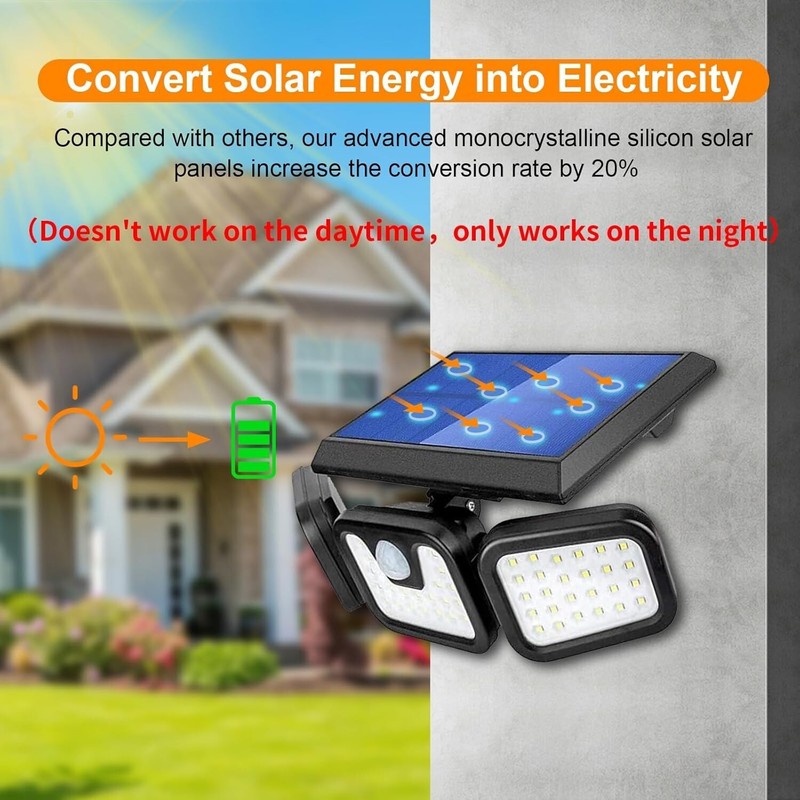 2 Pack LED Motion Sensor Solar Lights ,Outdoor IP65 Waterproof Security Lamp HOT gallery