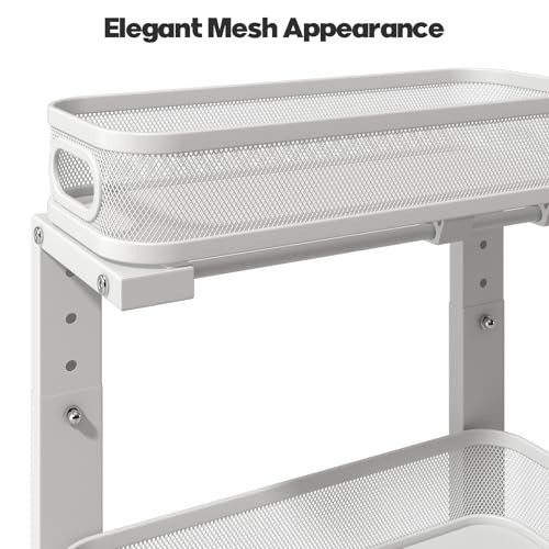 2 Pack Under Sink 2-Tier Pull Out Cabinet Organizer, Height Adjustable, White gallery