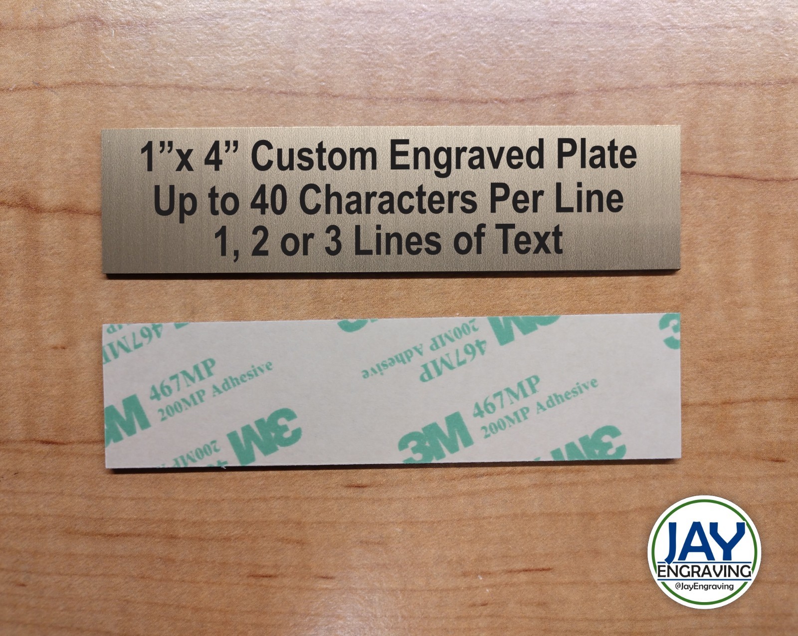Any Size Custom Engraved Brushed Gold Plate Plaque Sign Tag Label & Adhesive gallery