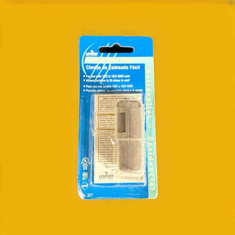 🔥Leviton 321 Brown 2-Wire Right-Angle Plug (NEMA 1-15P) 15A 125V ~ 10 Units🔥 gallery