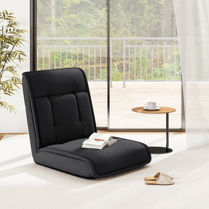 Folding Floor Chair Convertible Lazy Sofa Chair with Adjustable Backrest gallery