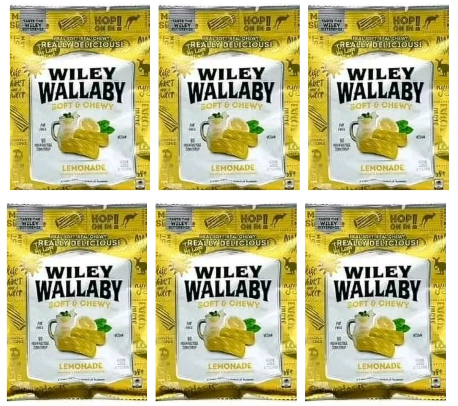6 X Wiley Wallaby Soft & Chewy 4 oz LEMONADE Licorice Summer Limited Edition gallery