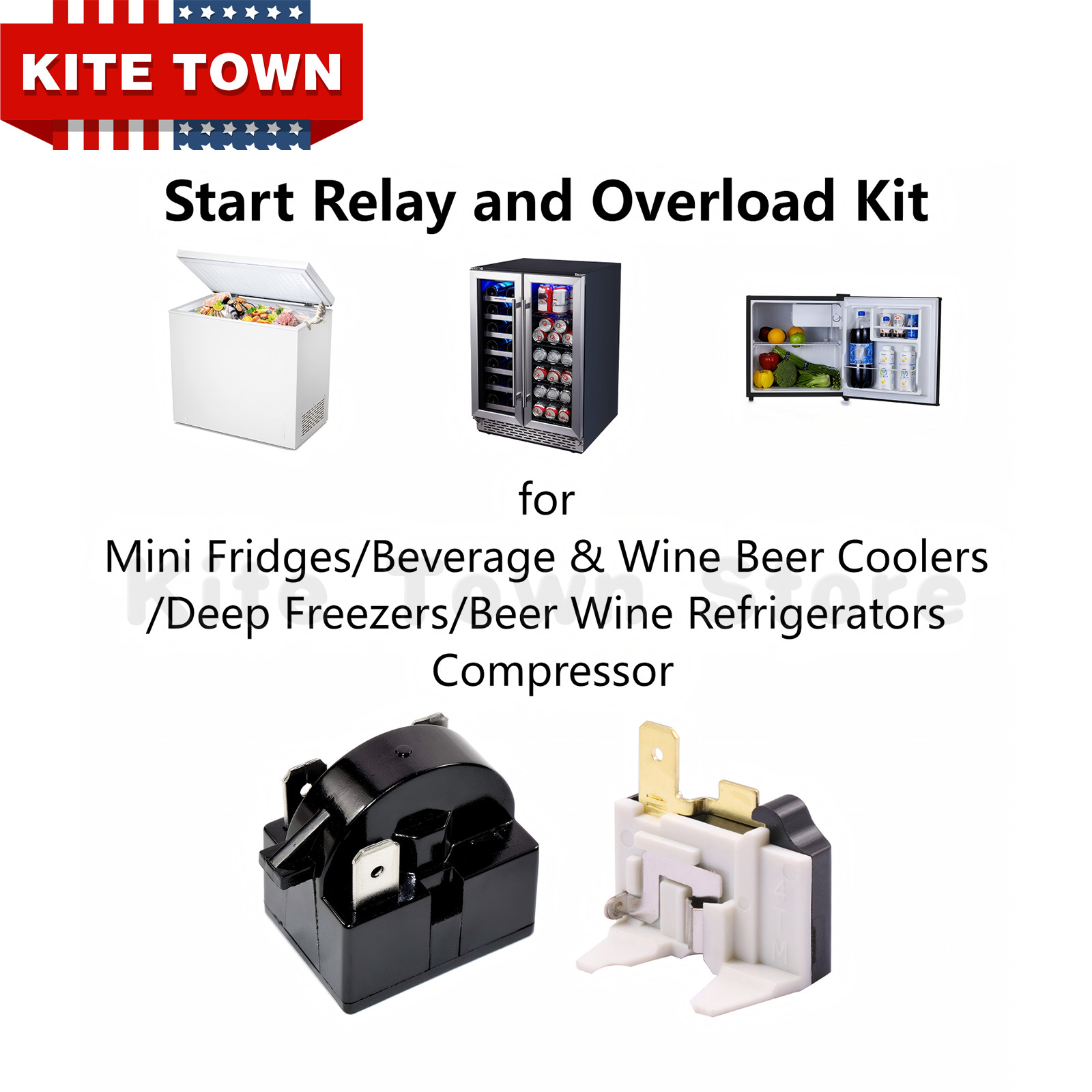 QP2-4R7 4.7 Ohm 3 Pin Refrigerator PTC Starter Relay and Overload Protector Kit gallery