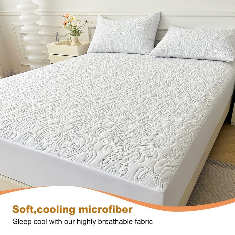 Polychrome Quilting Waterproof Dustproof Mattress Case Soft Comfort Solid Color gallery
