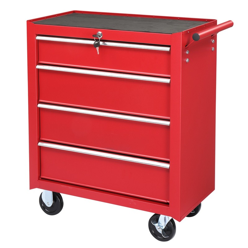 4-Drawer Rolling Tool Chest with Lock & Key, Tool Storage Cabinet with Wheels US gallery