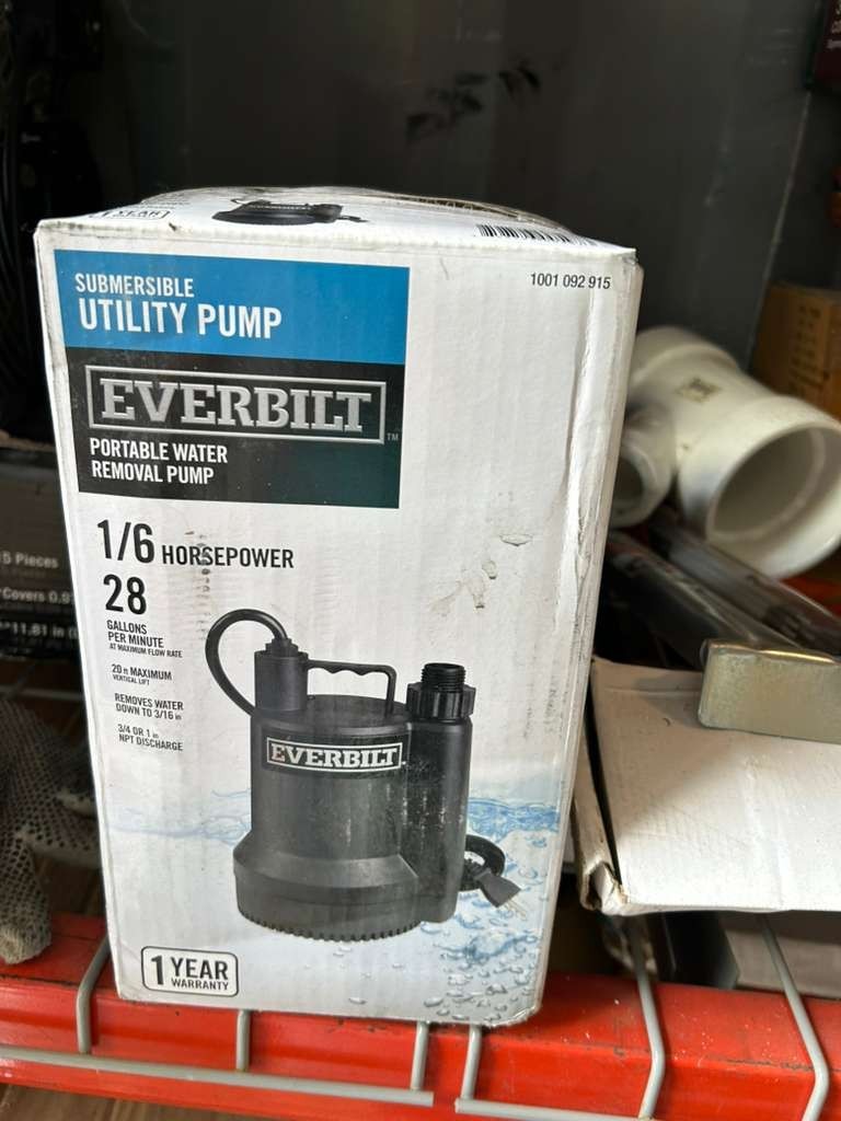 Everbilt SUP54-HD 1/6hp Plastic Submersible Utility Pump gallery
