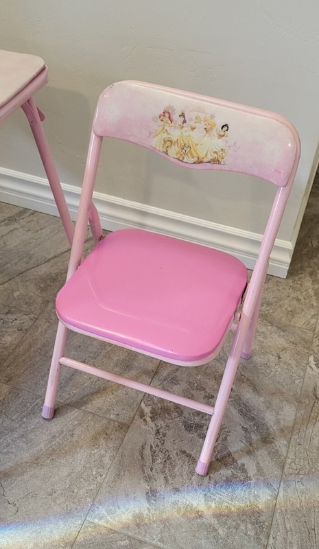 Child Disney Princess Activity Folding Table Set with 2 Kids Chairs Vintage gallery
