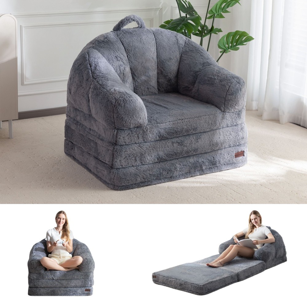 MAXYOYO Folding Sofa Bed,2-in-1 Convertible Sofa, Bean Bag Chair with Armrests
