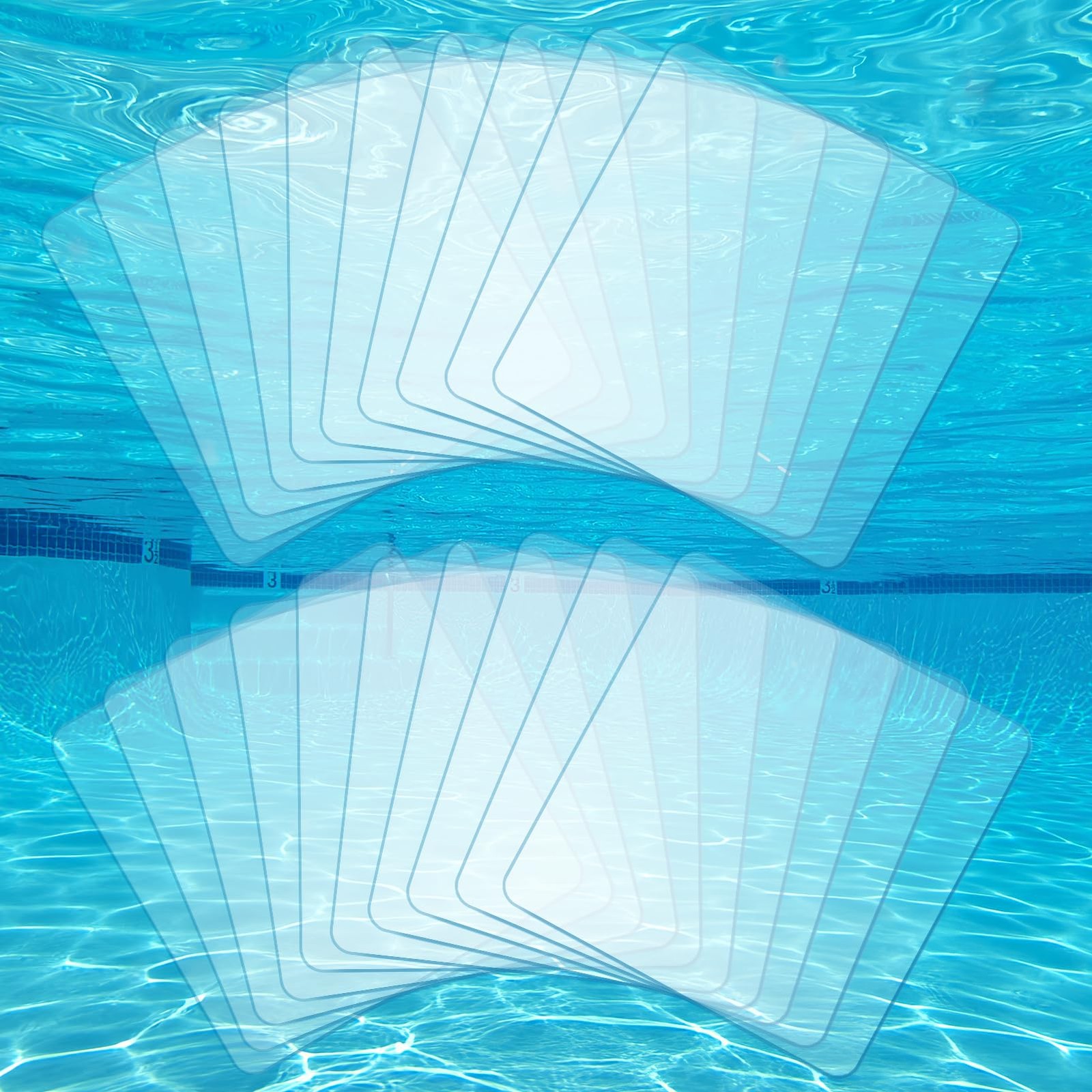 20pcs Self-Adhesive Underwater Pool Liner Repair Patch - 4in x 4x4 in, Clear gallery