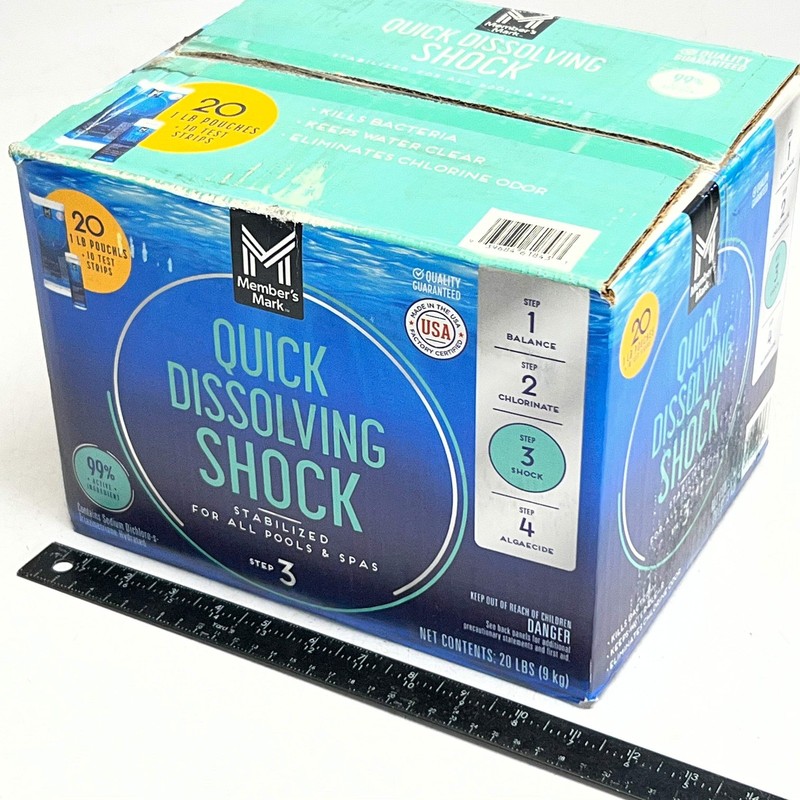 MEMBER'S MARK Quick Dissolving Shock 20lb with 10 Test Strips Blue gallery