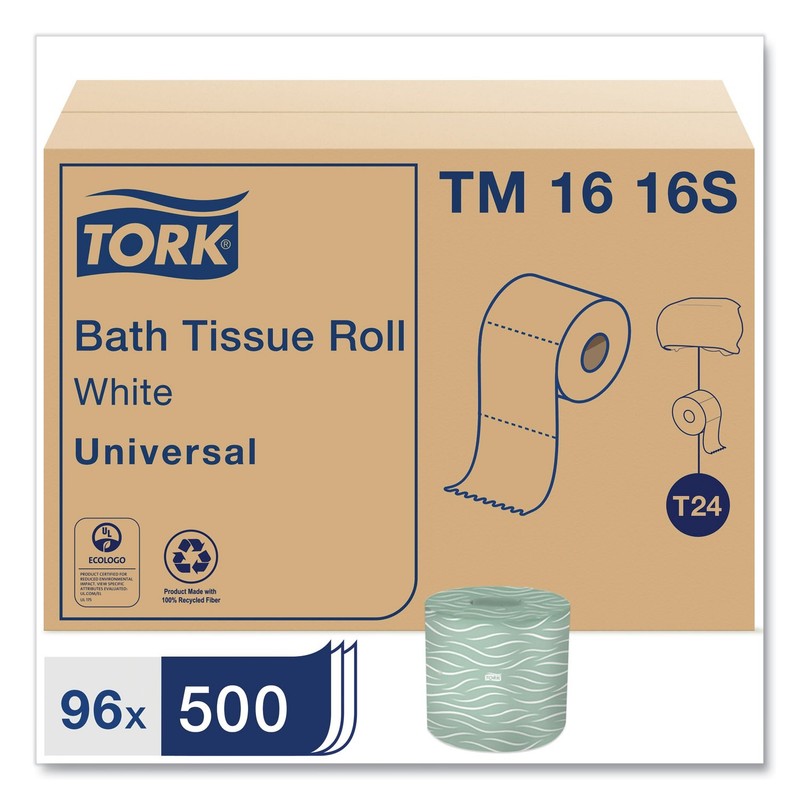 Tork? Universal Bath Tissue, 2-Ply, White, 4 x 3.75 Sheet, 500 Sheets/Roll, 96/C gallery