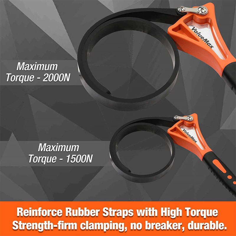 ValueMax 2 Pcs Rubber Strap Wrench Set Adjustable Strap,Comfort Nylon TPR Handle gallery