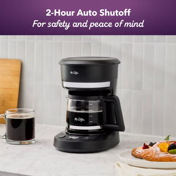 Mr. Coffee 5-Cup Programmable Coffee Maker Black: Drip Coffee Machine, Electric gallery
