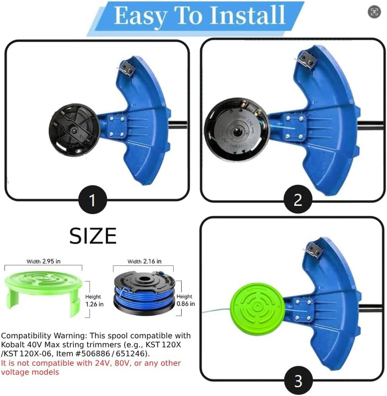 6 PCS Weed Eater String Compatible with Kobalt 40V Cordless String Trimmer KST 1 gallery