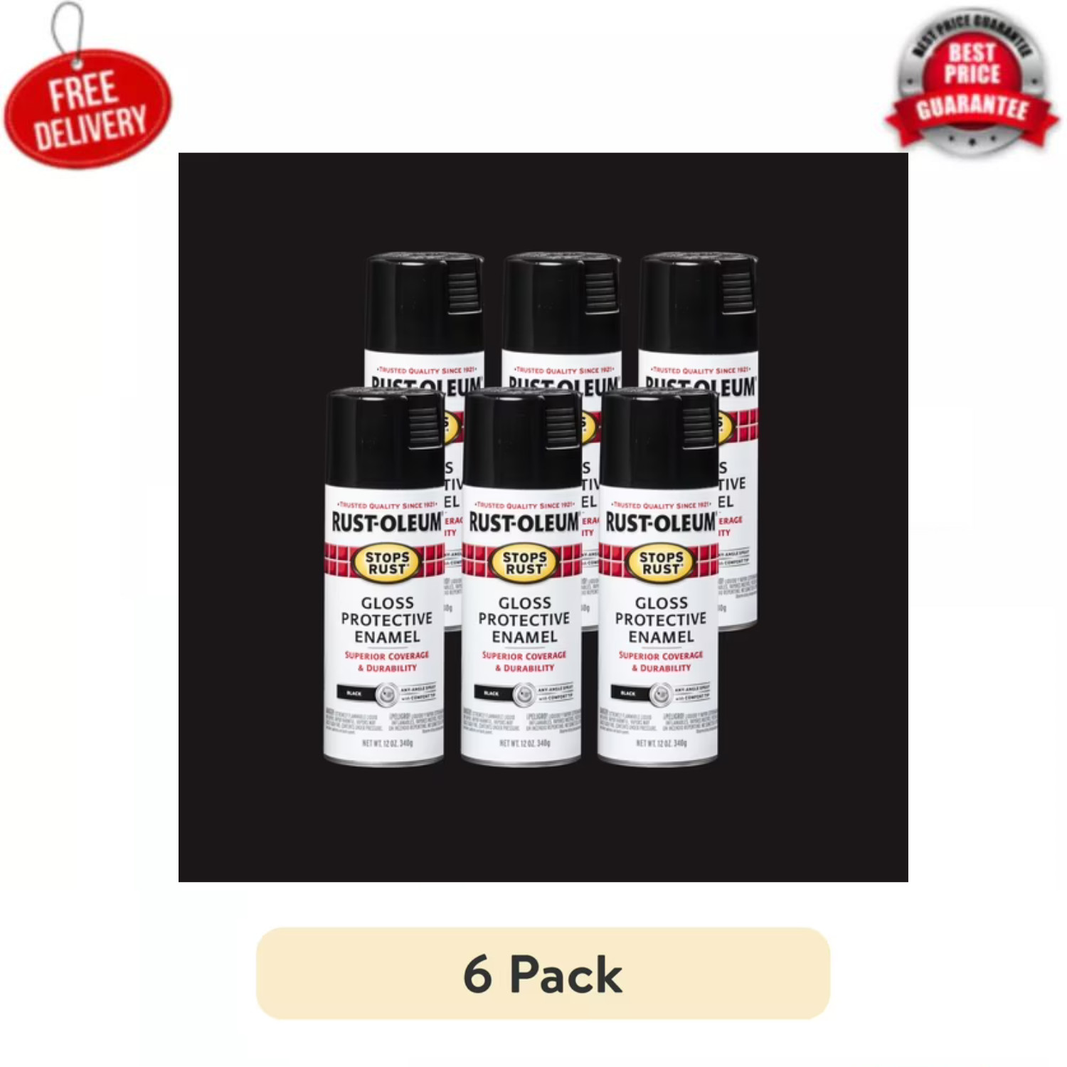 ( 6 PACK ) Rust-Oleum Stops Rust Gloss Oil-based Spray paint, MultiColor gallery